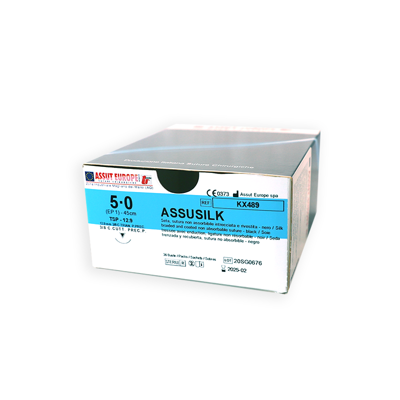 АССУСІЛК (шовк) USP 4/0 75 см колюча голка 22 мм 1/2